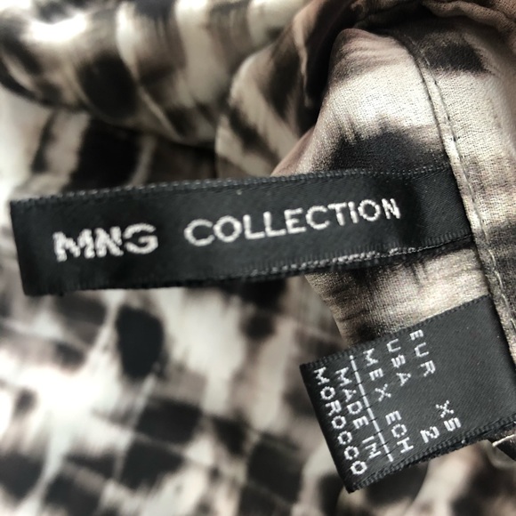 MNG Mango Collection Top Semi-sheer gray black size 2 - Picture 2 of 8